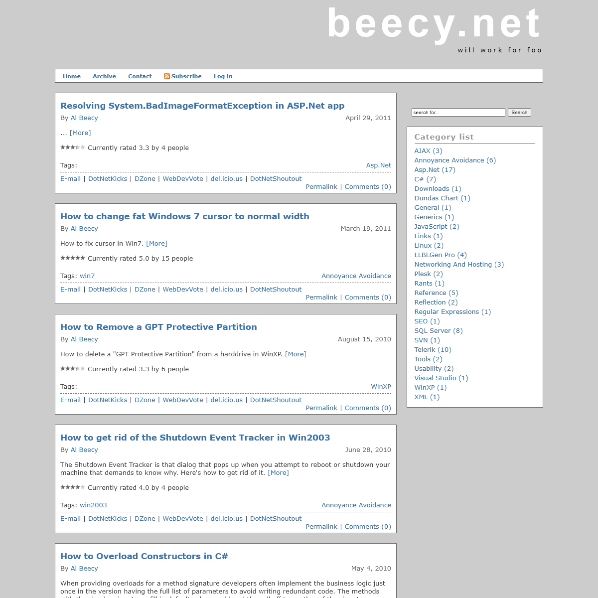 A complete backup of beecy.net