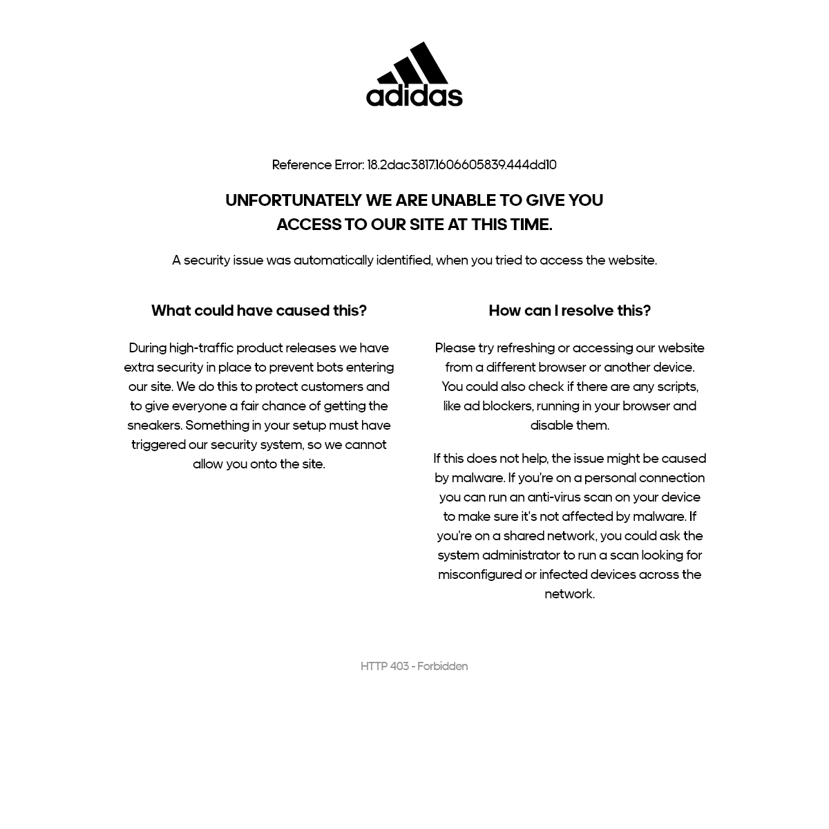 A complete backup of adidas.com.my