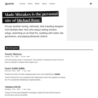 Made Mistakes - Personal website of designer Michael Rose (@mmistakes).