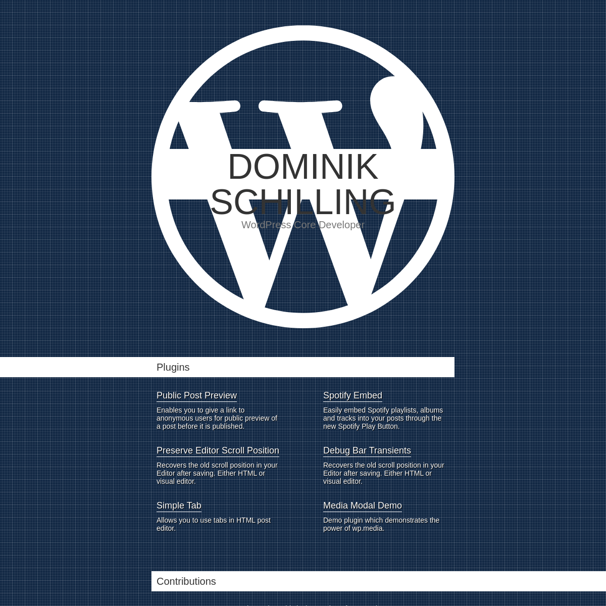 wpHelper - WordPress Portfolio of Dominik Schilling