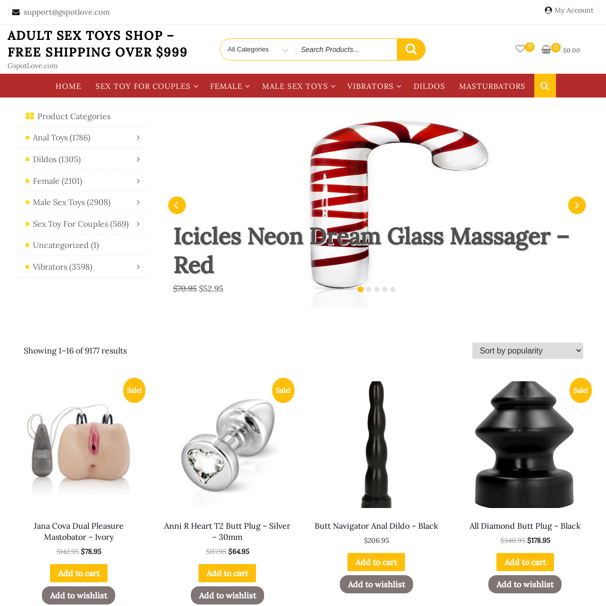 Adult Sex Toys Shop â€“ Free Shipping over $999 â€“ GspotLove.com