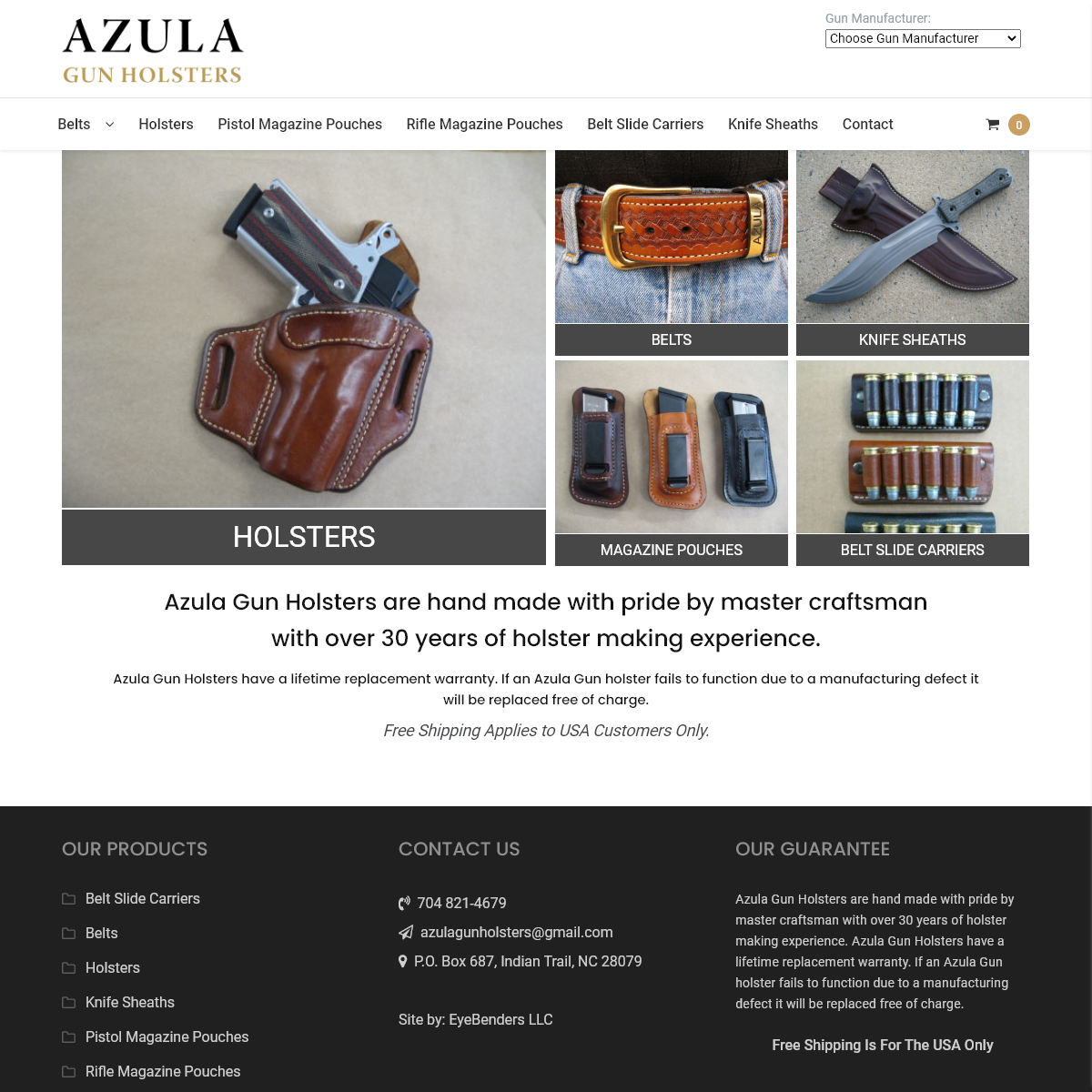 A complete backup of azulagunholsters.com