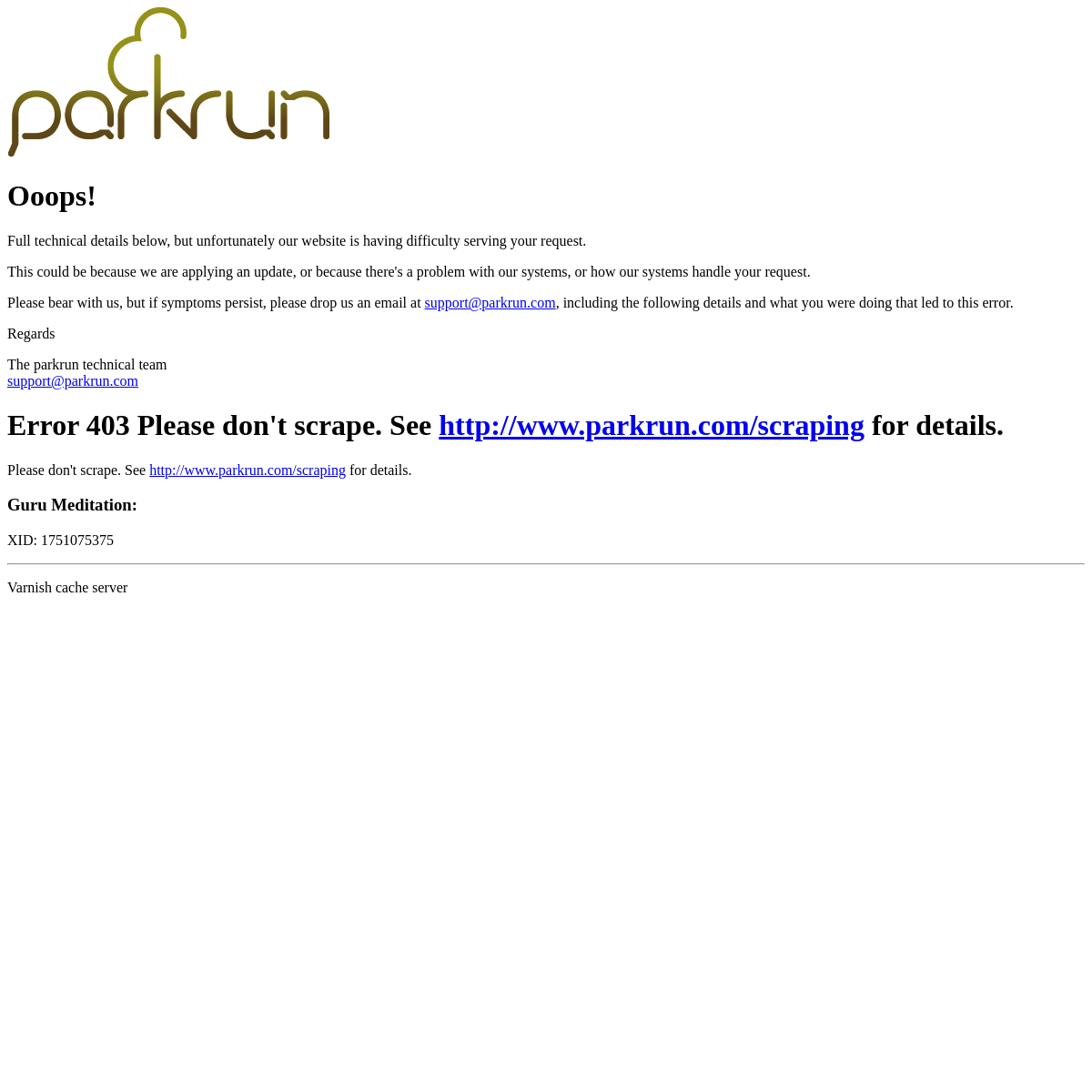 A complete backup of parkrun.us