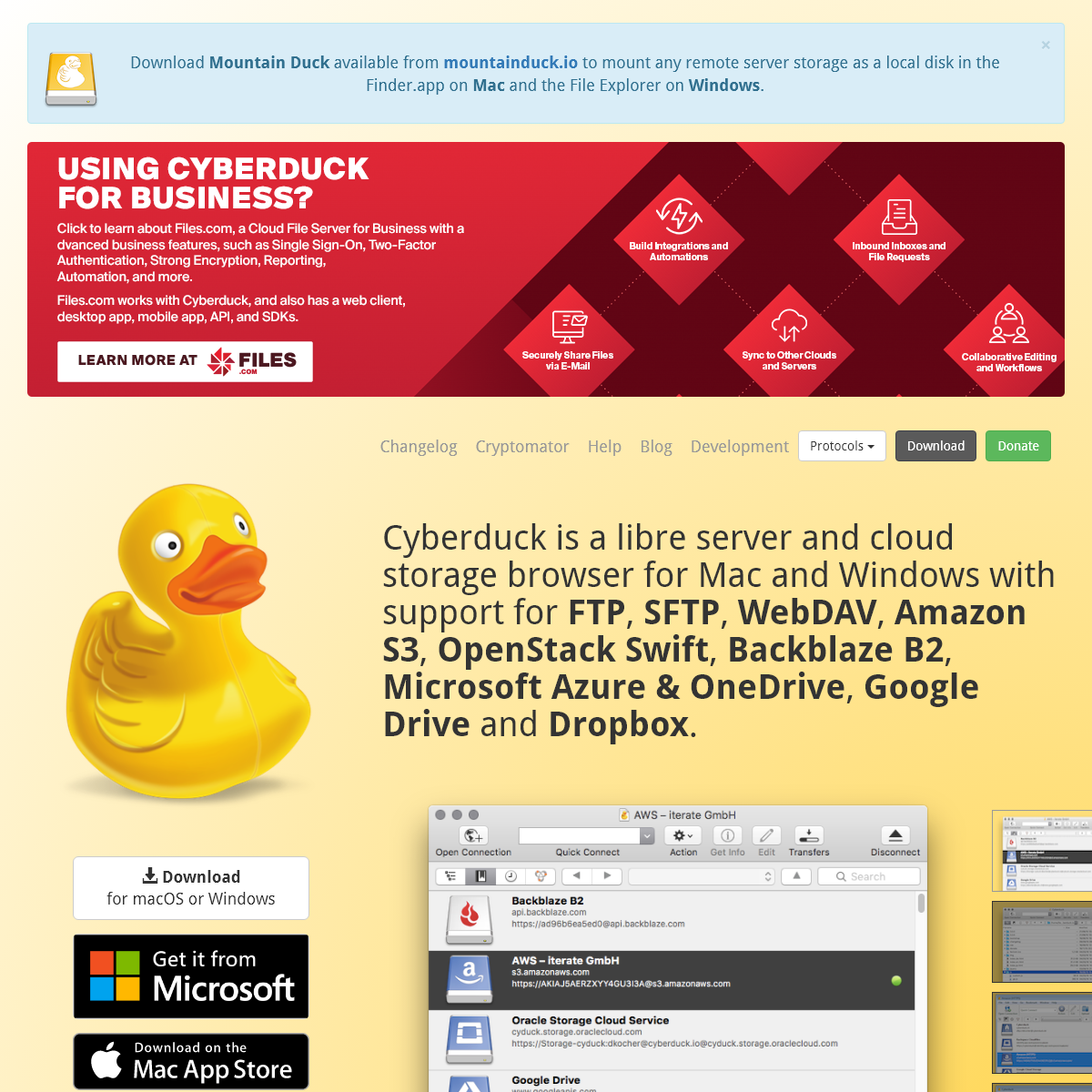 A complete backup of cyberduck.ch