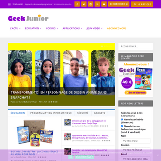 Geek Junior - Le webmag des ados connectÃ©s. Apps, jeux vidÃ©os...