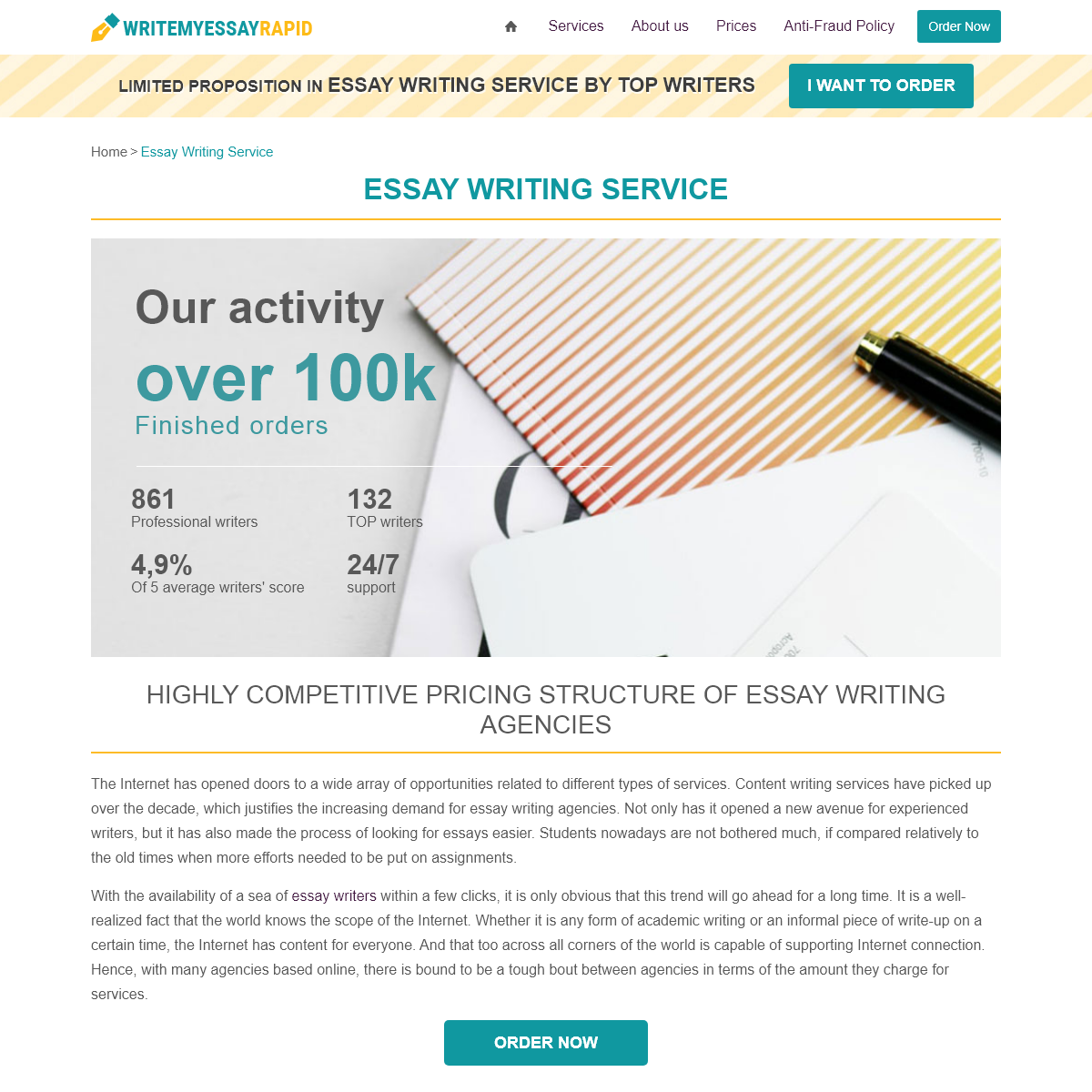 Quality essay writing at competitive market prices