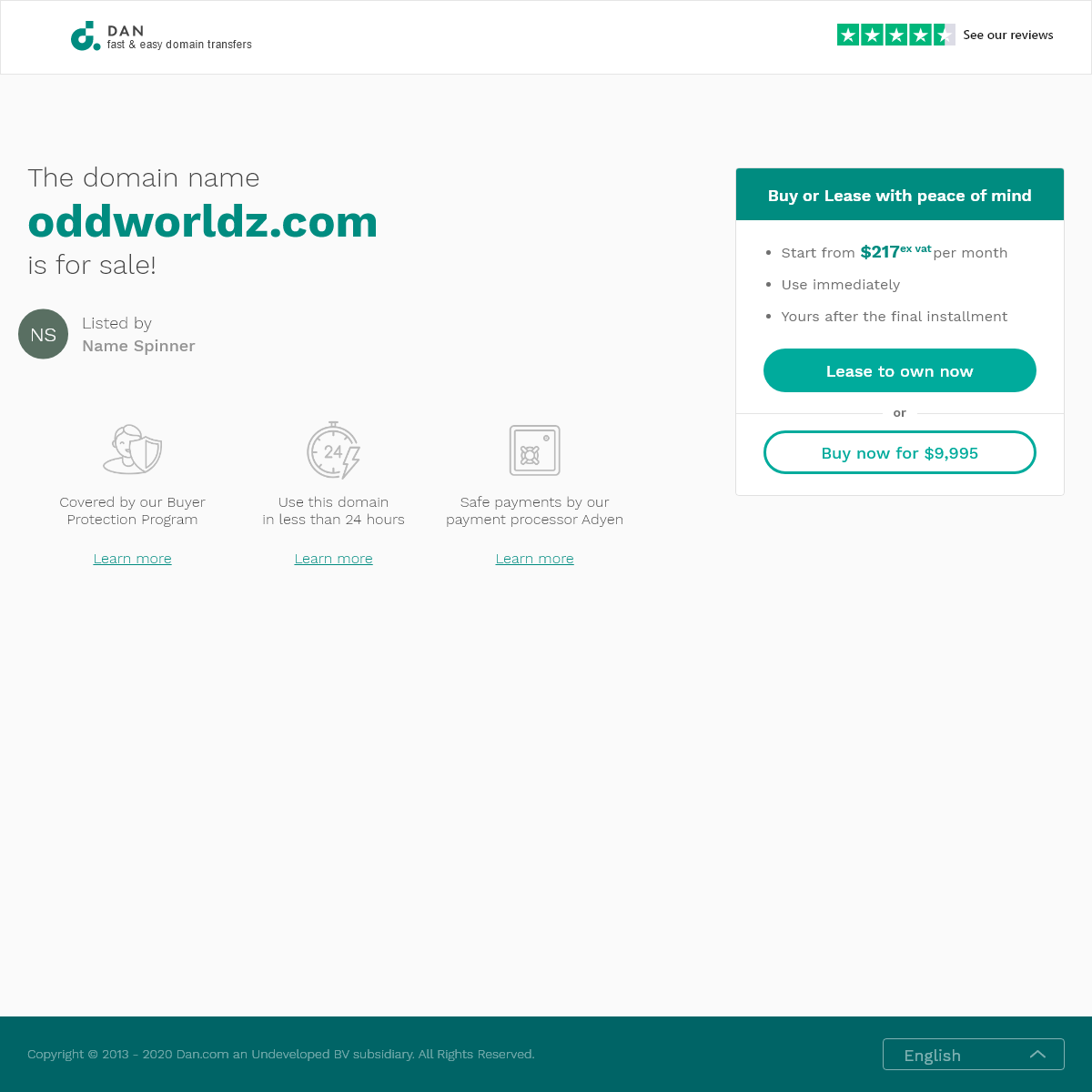 The domain name oddworldz.com is for sale