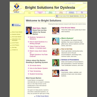 Bright Solutions for Dyslexia - Home