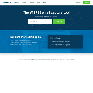 Sumo- The #1 FREE email capture tool