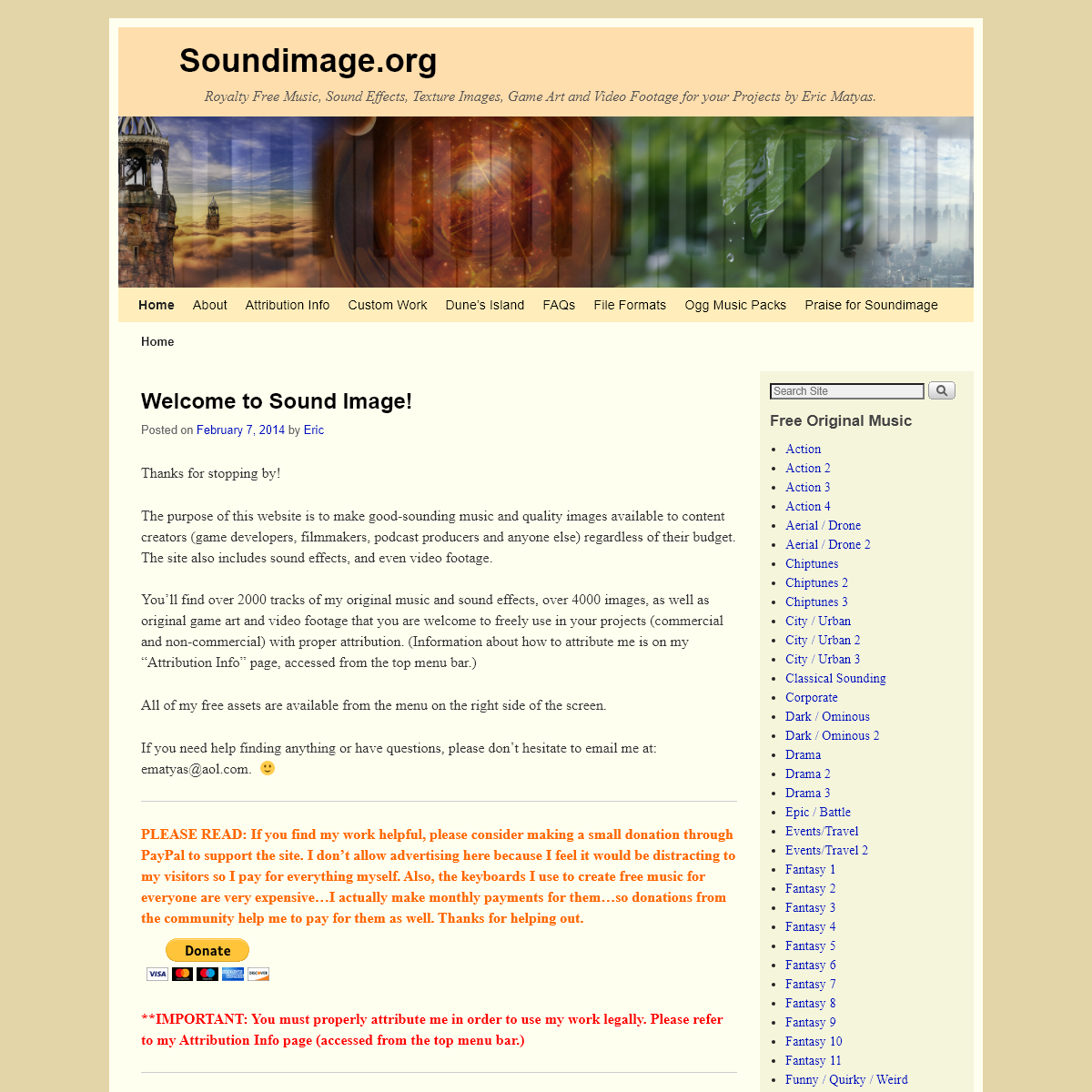 A complete backup of soundimage.org