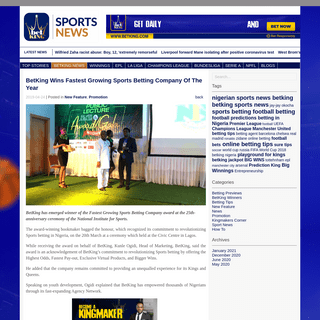 A complete backup of http://news.betking.com/tabs/blog/2019/04/betking-wins-fastest-growing-sports-betting-company-of-the-year