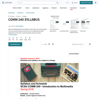 COMM 240 SYLLABUS - Websites - Adobe Flash
