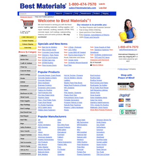 Best Materials Â® - Roofing Supplies, Roofing Materials, Caulking, Sealants, Backer Rod, Waterproofing, Rubber Roofing, Masonry 