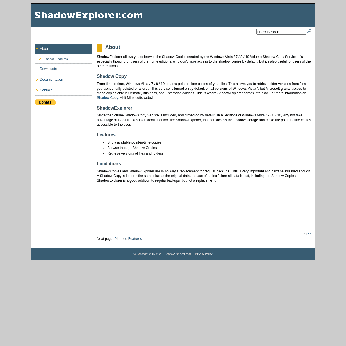A complete backup of https://shadowexplorer.com