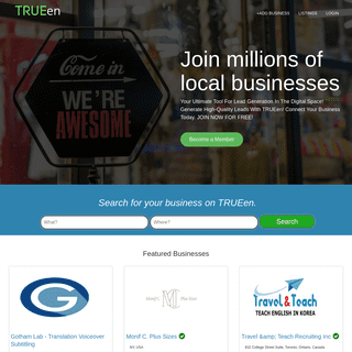 Local Business Directory and Lead Generation Tool for Free - TRUEen