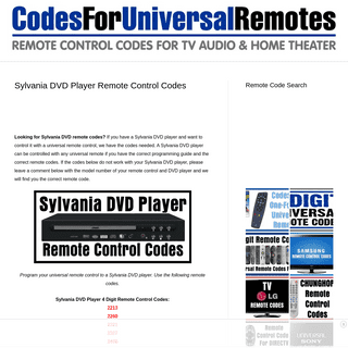 A complete backup of https://codesforuniversalremotes.com/sylvania-dvd-player-remote-control-codes/