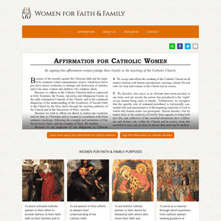Women for Faith & Family - Helping Catholic women provide faithful witness to their families and the world.
