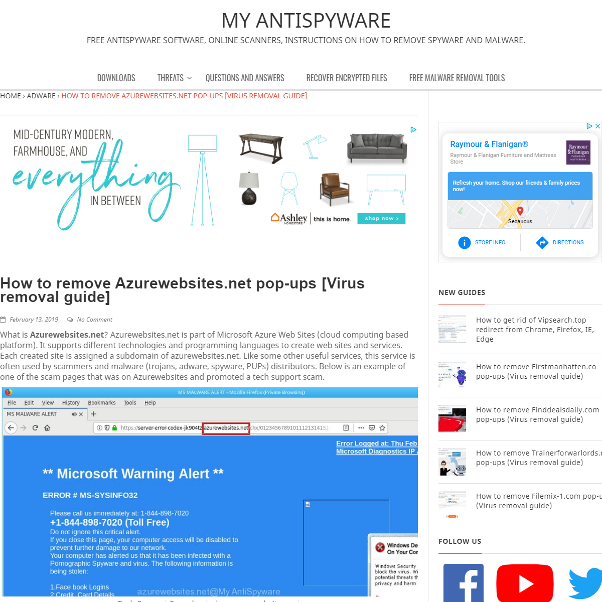 How to remove Azurewebsites.net pop-ups [Virus removal guide]