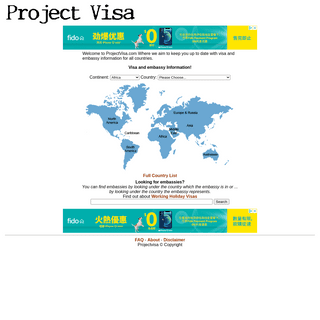 Visa and embassy information for all countries - Projectvisa.com