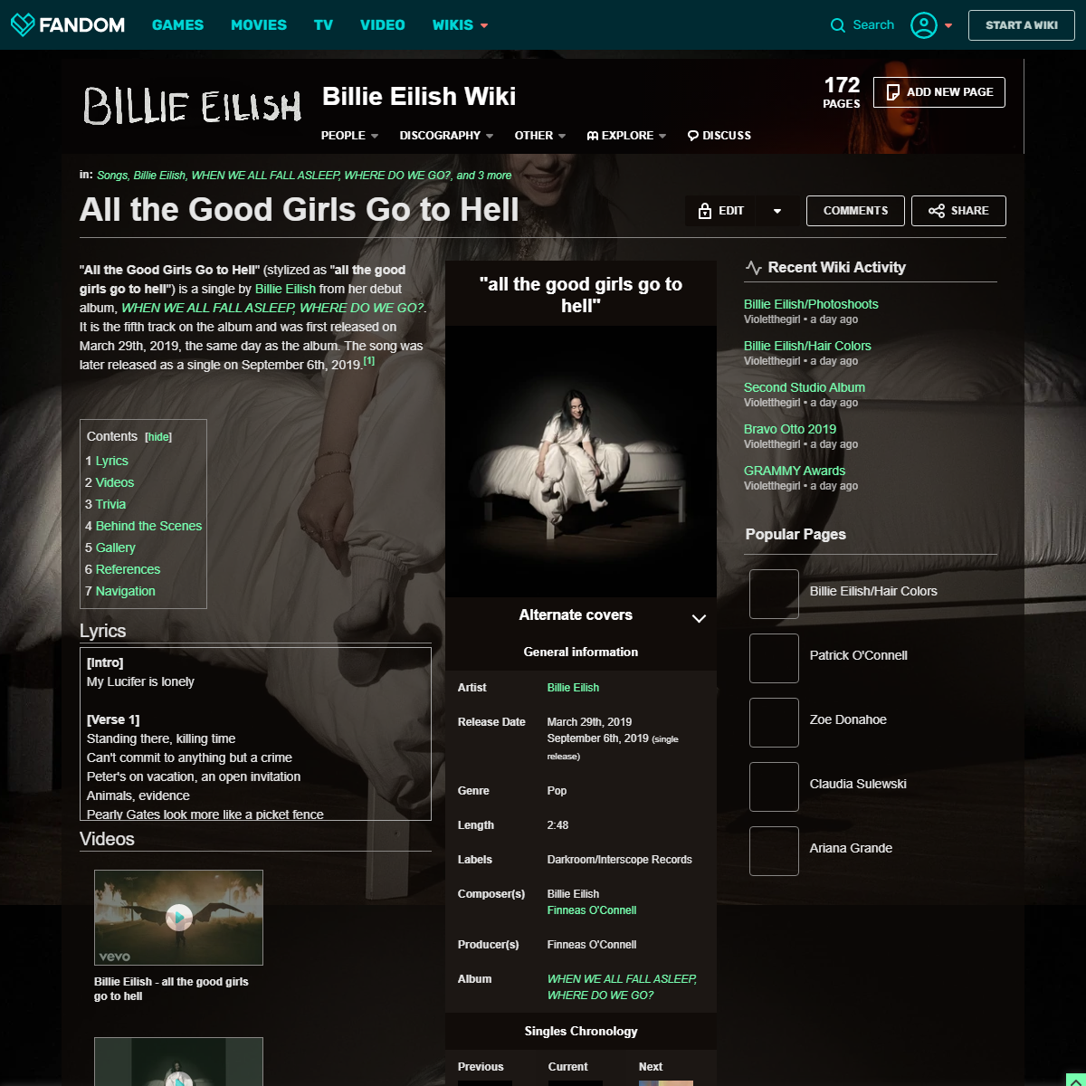 A complete backup of https://billieeilish.fandom.com/wiki/All_the_Good_Girls_Go_to_Hell