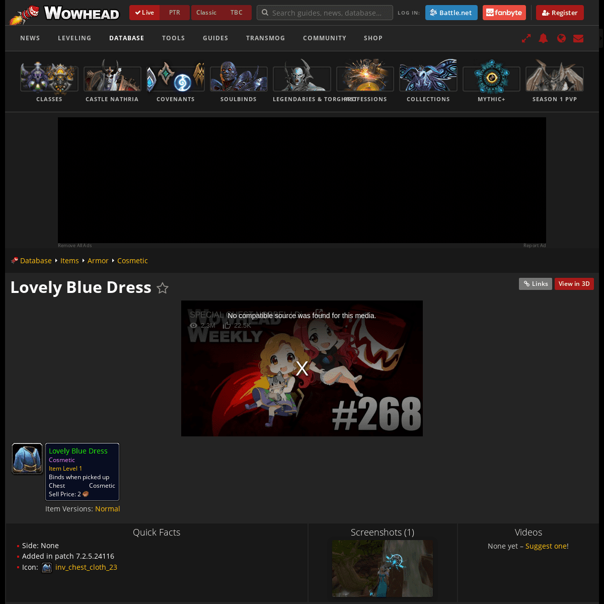 A complete backup of https://www.wowhead.com/item=151768/lovely-blue-dress