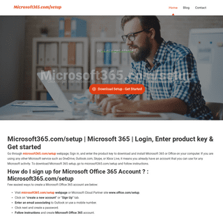 Microsoft365.com-setup - Microsoft 365 - Enter product key & Get started