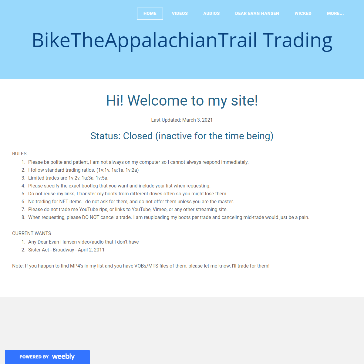 A complete backup of https://biketheappalachiantrail.weebly.com/