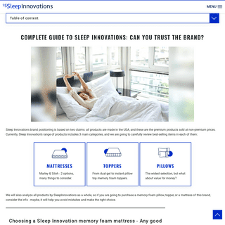 Sleepinnovations.org- Best Mattresses And Sleeping Facilities For You!