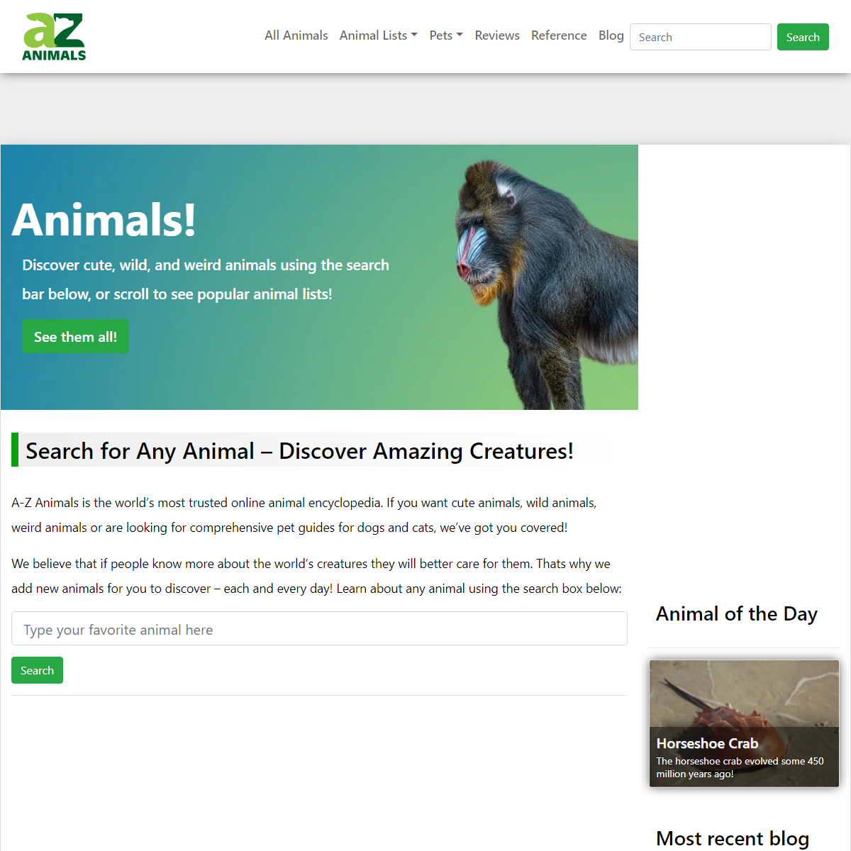 A complete backup of https://a-z-animals.com/