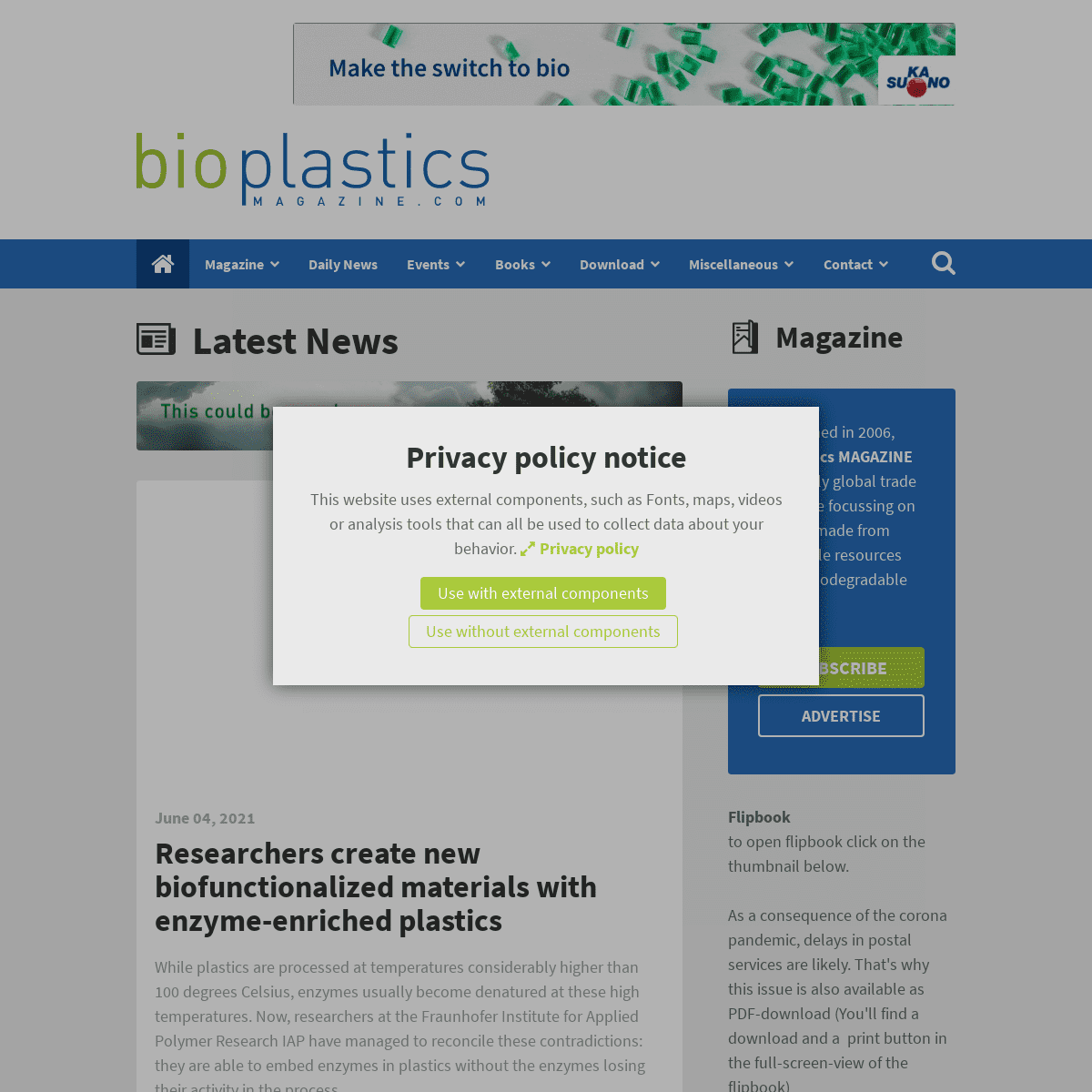 A complete backup of https://bioplasticsmagazine.com