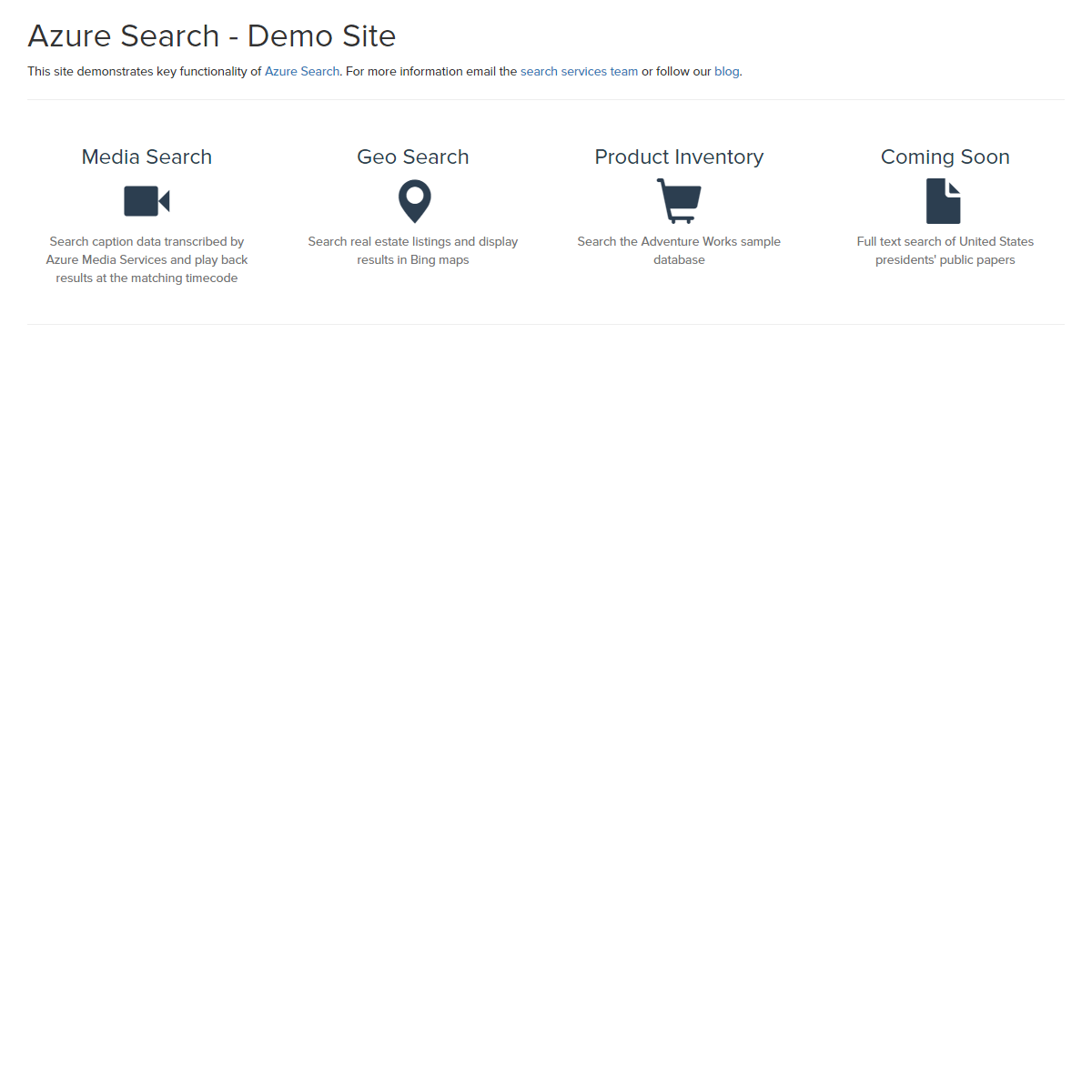 A complete backup of https://searchsamples.azurewebsites.net/