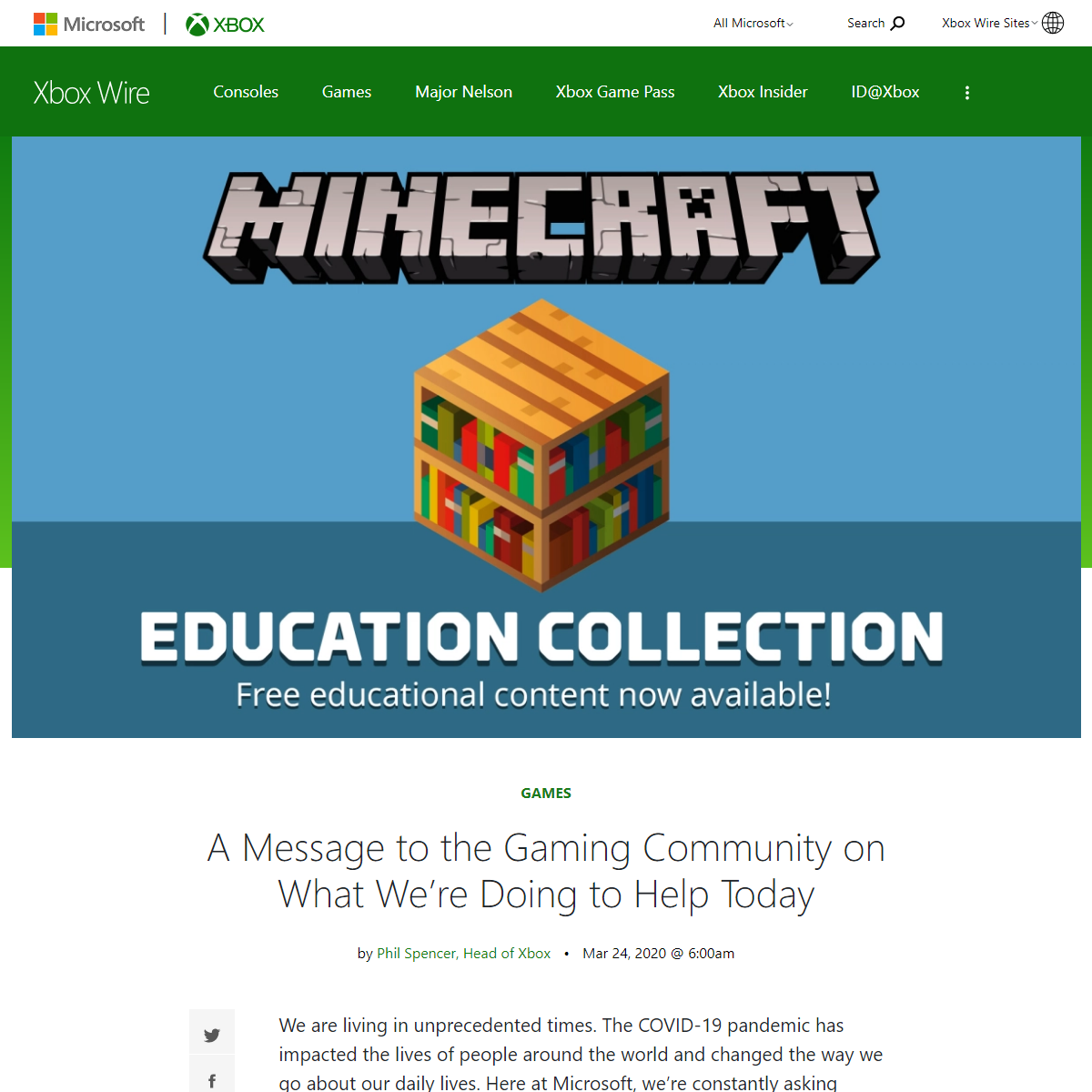 A complete backup of https://news.xbox.com/en-us/2020/03/24/phil-spencer-message-to-community/