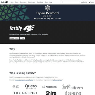 A complete backup of https://fastify.io