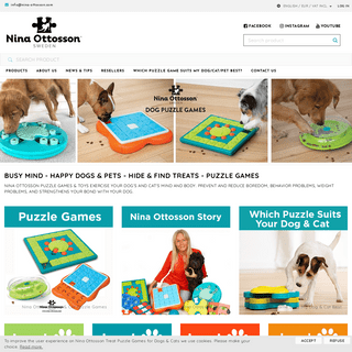 Nina Ottosson Treat Puzzle Games & Toys for Dogs & Cats