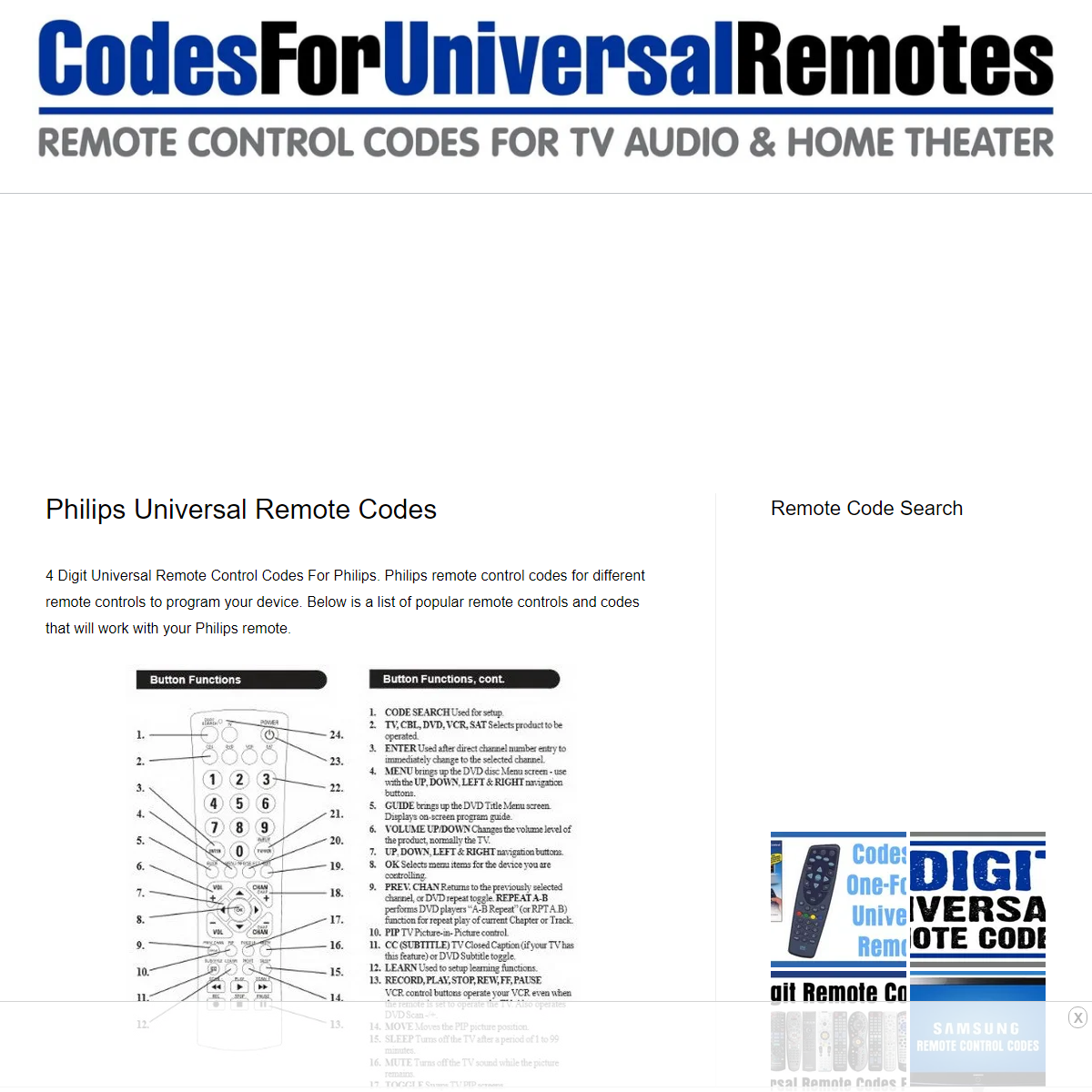 A complete backup of https://codesforuniversalremotes.com/philips-universal-remote-codes-2/