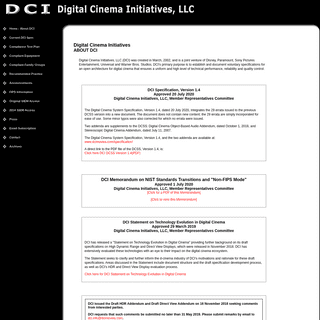 Digital Cinema Initiatives (DCI) - DIGITAL CINEMA SYSTEM SPECIFICATION