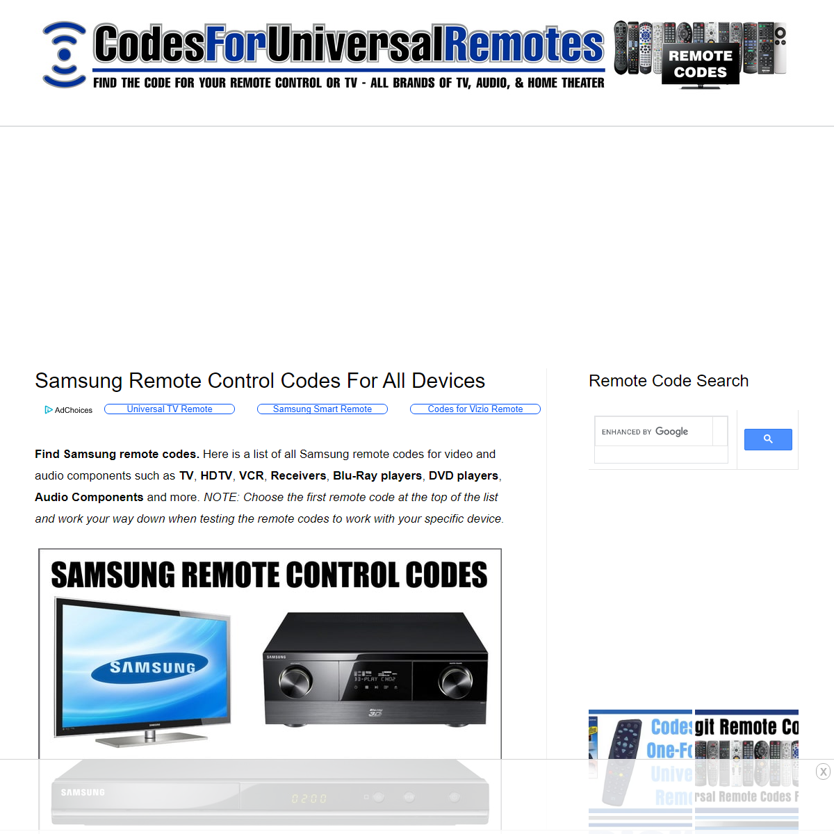 A complete backup of https://codesforuniversalremotes.com/samsung-remote-control-codes-for-all-devices/
