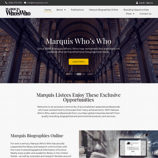 Marquis Who`s Who - Reliable and comprehensive biographical data