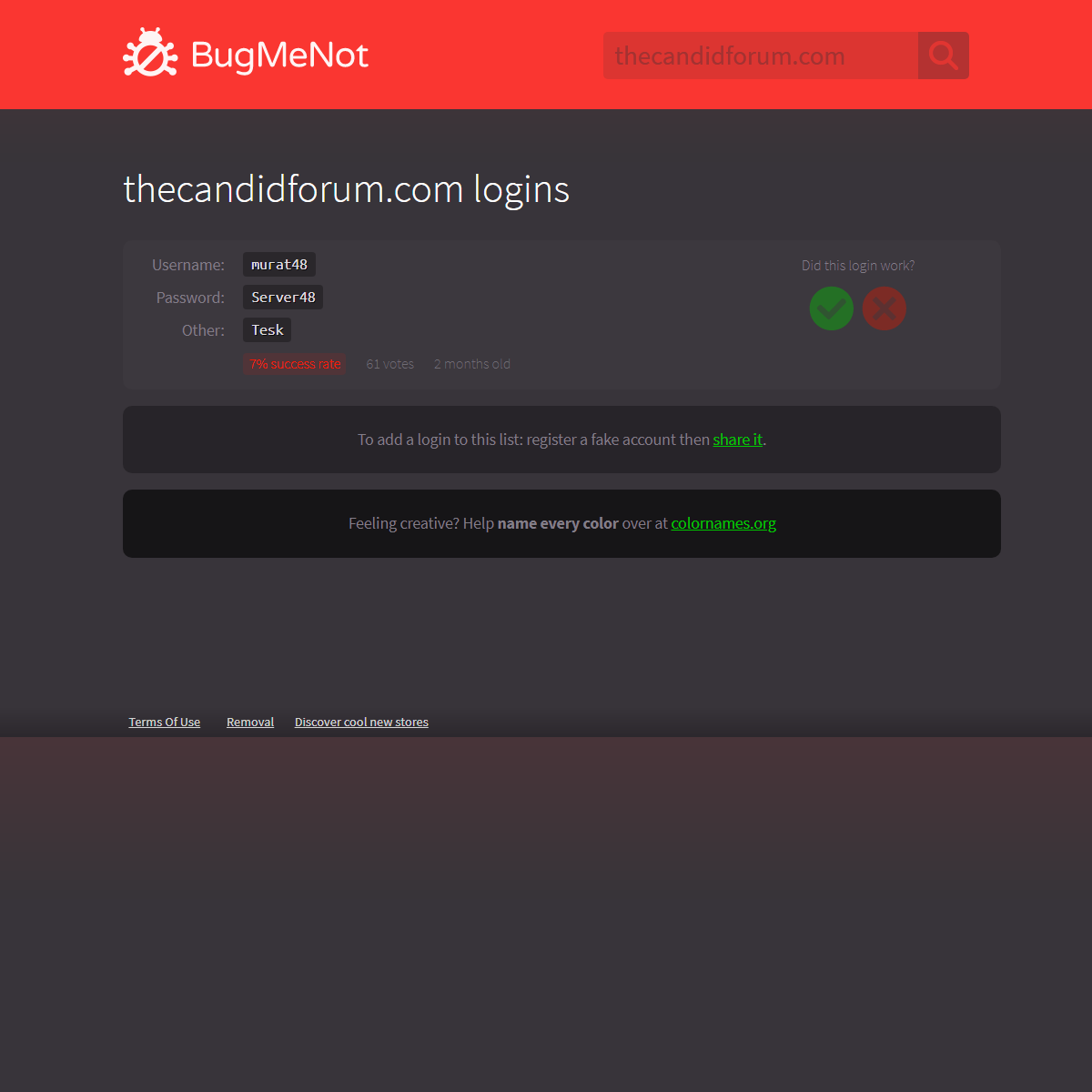 A complete backup of http://bugmenot.com/view/thecandidforum.com