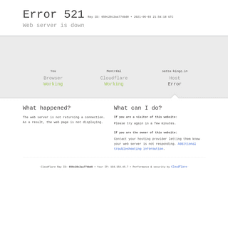 satta-kingz.in - 521- Web server is down