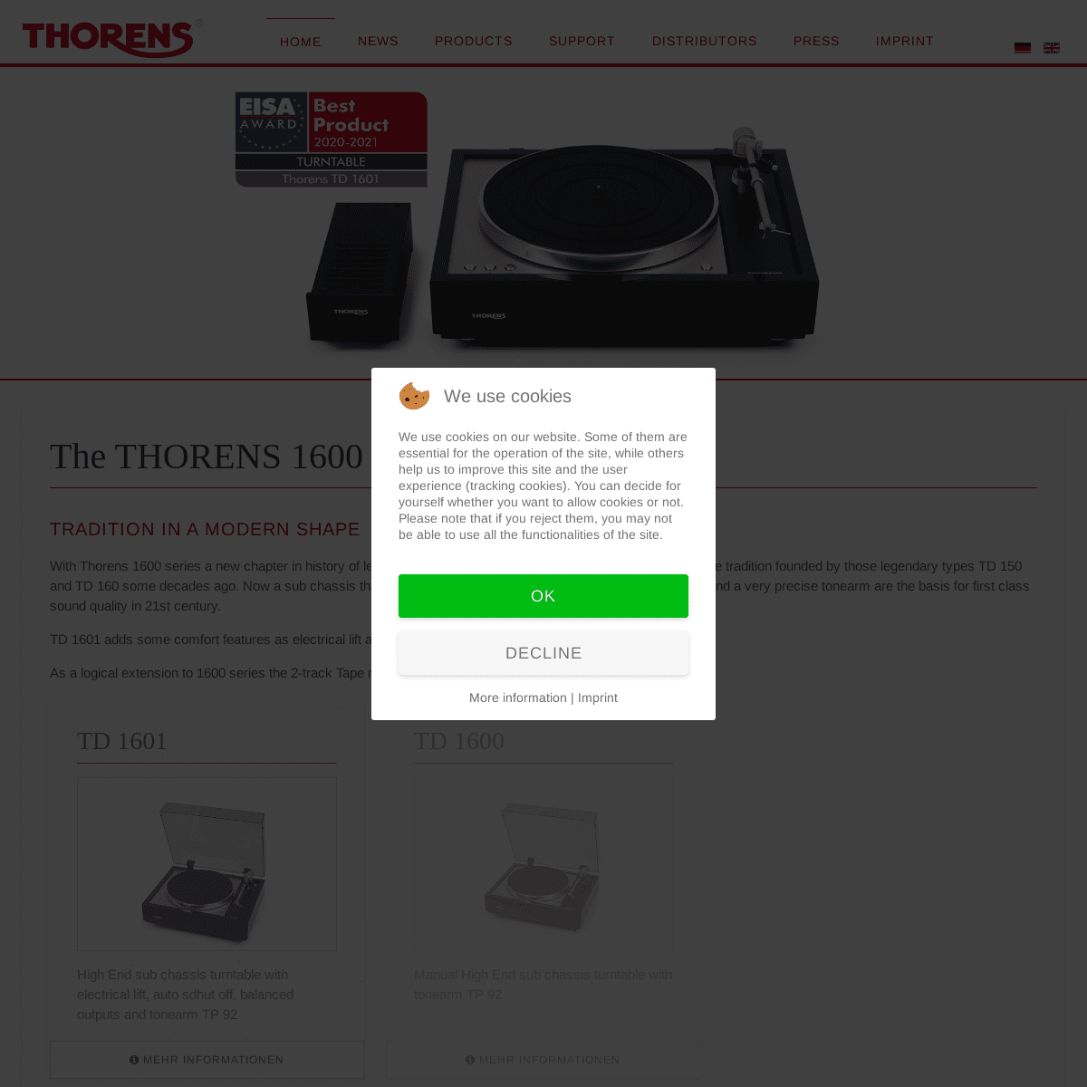 A complete backup of https://thorens.com