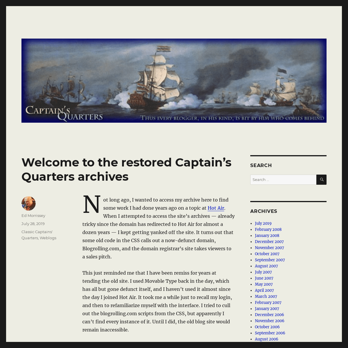 A complete backup of https://captainsquartersblog.com