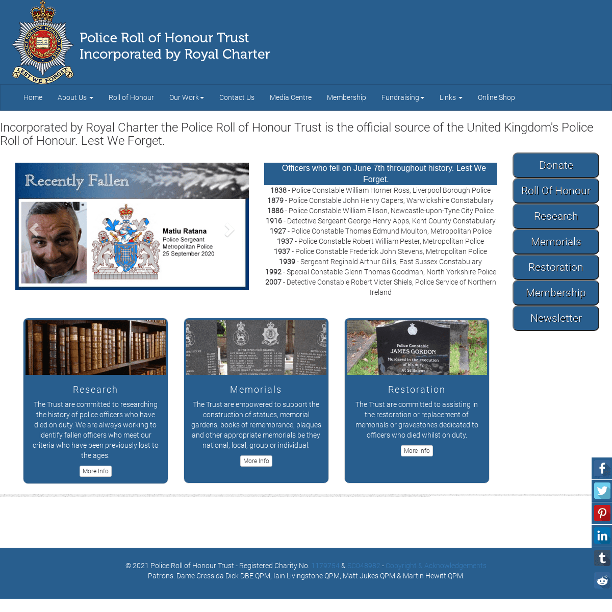 A complete backup of https://policememorial.org.uk
