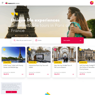 Paris tours and activities - Visit France with the tourism specialist - PARISCityVISION
