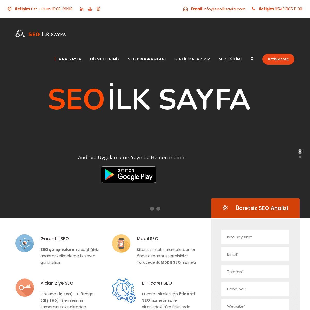 A complete backup of https://seoilksayfa.com