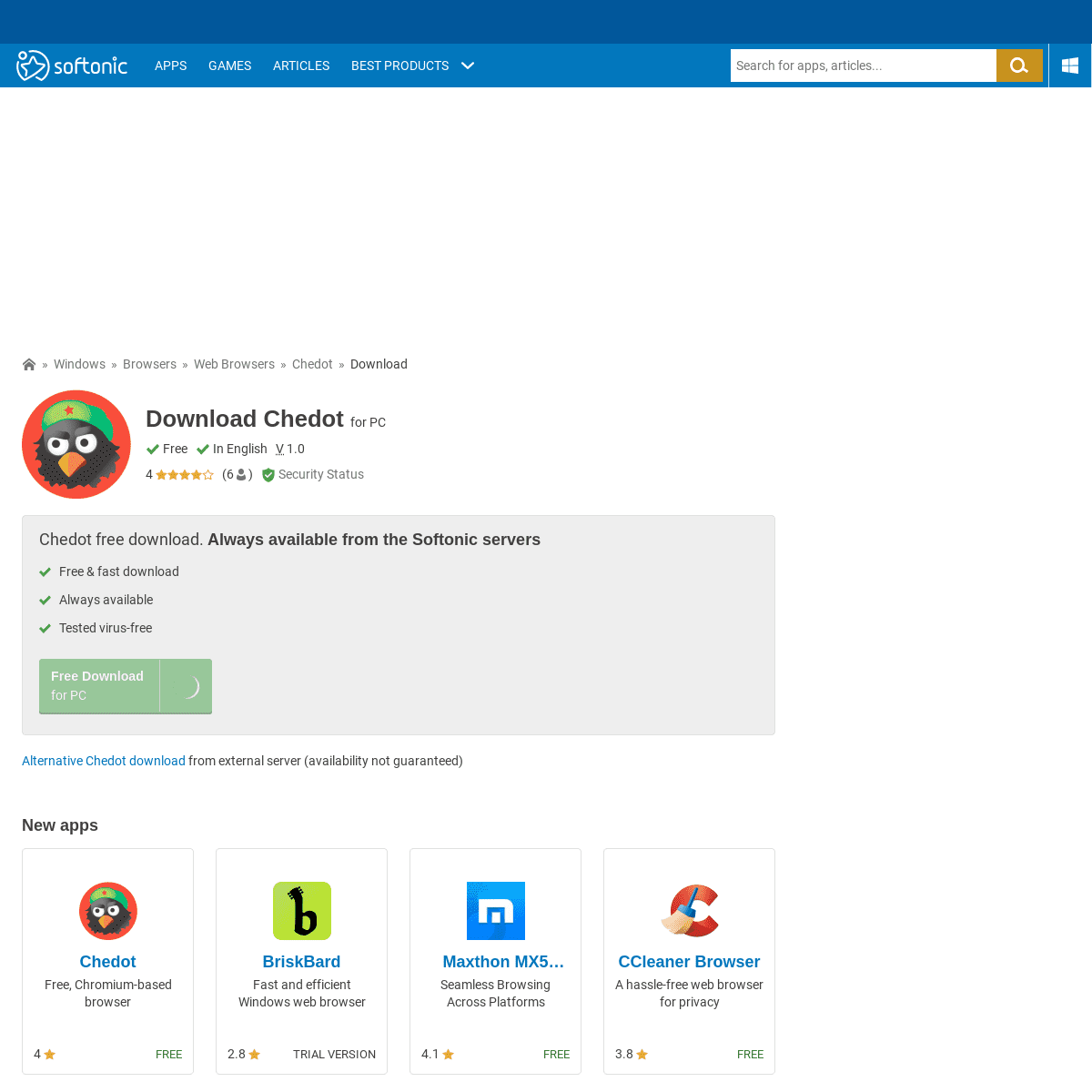 A complete backup of https://chedot.en.softonic.com/download