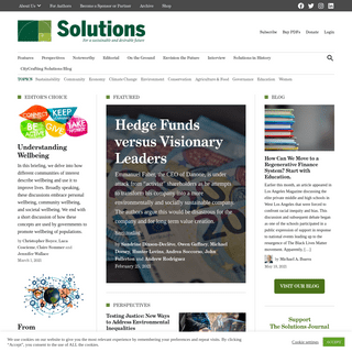 Homepage - The Solutions Journal