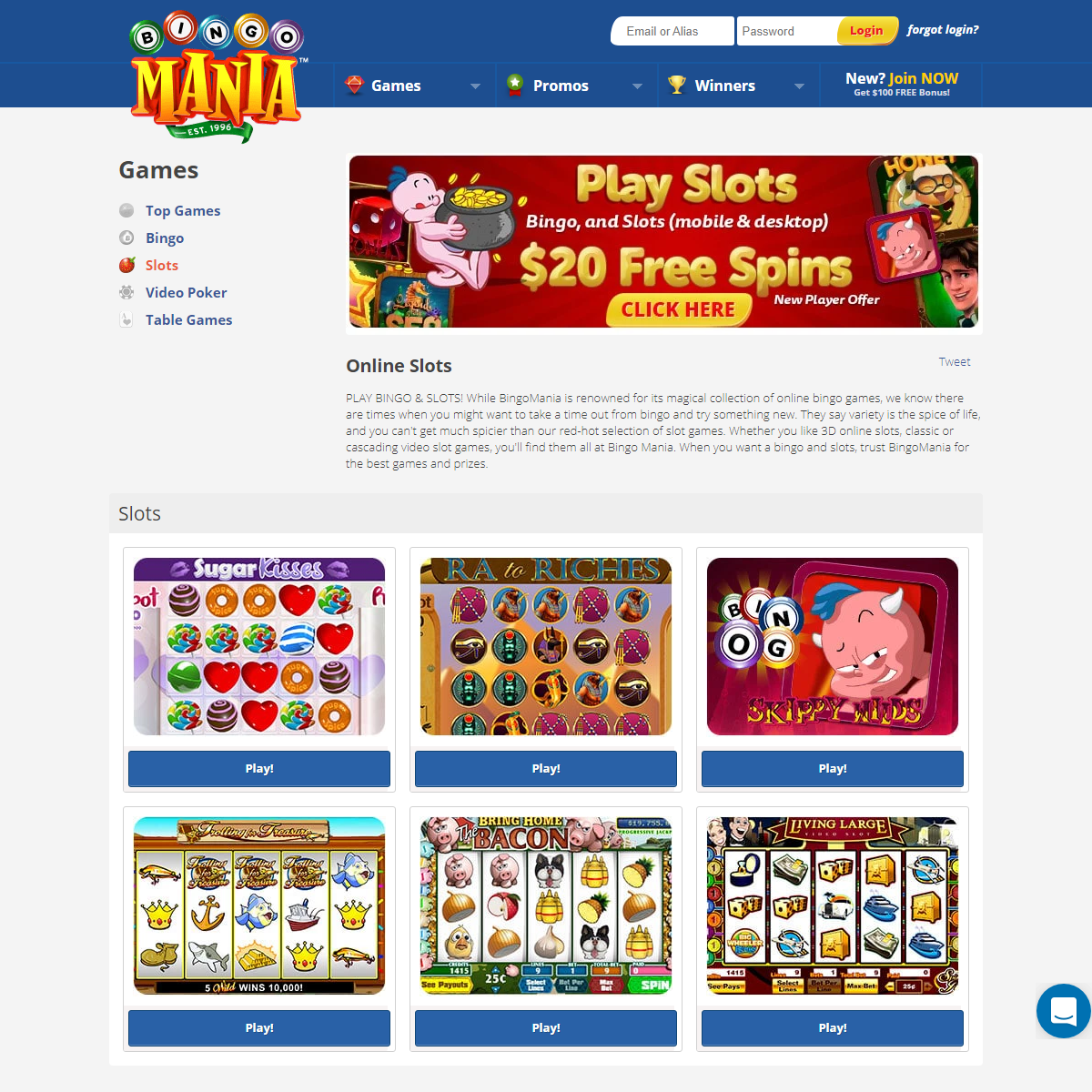 Play Slots (Mobile & Desktop) Games with BingoMania.com