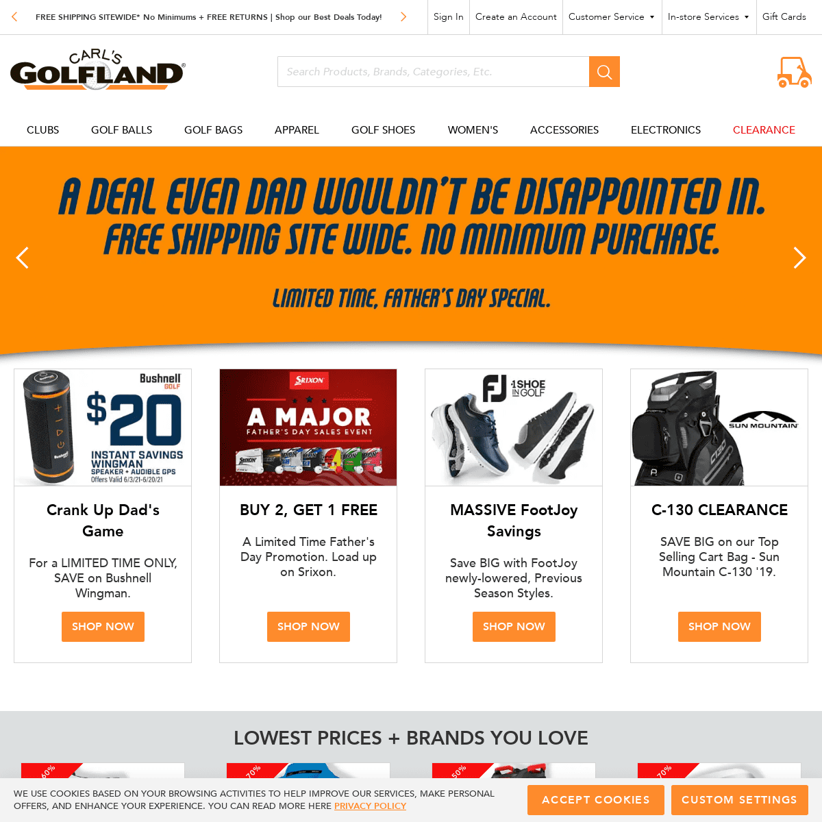A complete backup of https://carlsgolfland.com