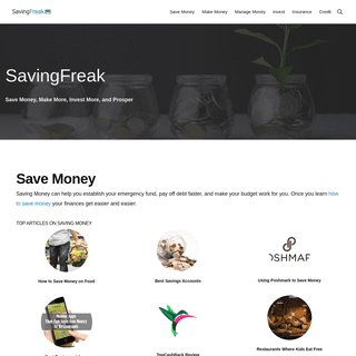 SavingFreak.com - Save Money, Make Money, Invest and Prosper